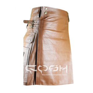 COSH KILTS Kilt utilitaire vintage et moderne écossais et traditionnel pour hommes en cuir marron - Product Image 2