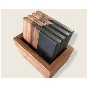 4 Pcs Vente en gros Dessous de verre en bois de manguier et résine Thé Café Vin pour la cuisine Taille personnalisée Décoration de table Tapis de table - Product Image 3