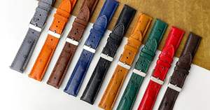 Banda de cuero de avestruz hecha a mano correa de silicona de lujo directa FÁBRICA DE Vietnam colores personalizados Venta caliente 18mm 20mm 22mm correas de reloj - Product Image 3