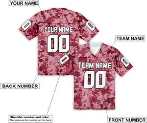Maillots de Football Américain de Haute Qualité Séchage Rapide Respirant Sublimation Personnalisée Polyester Camouflage Maille Tissu Court Plus La Taille - Product Image 2