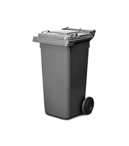 Grey Color Plastic Waste Bin 120 L ZEYREK Qualitywith Wheelie Garbage Container Trash Can Mobile Waste Collection Recycle