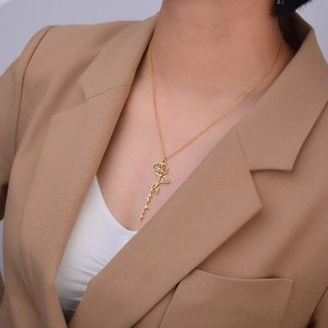 Ожерелье из нержавеющей стали с цветком рождения под заказ 18K позолоченный Сентиментальный лучший друг модный подарок ювелирные изделия - Product Image 5