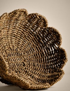 Seagrass tissé pétoncle pieds bol de service vaisselle repas présentation décor écologique en gros produits vietnamiens - Product Image 2