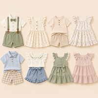 Zomer Ademend Fruitprint Koele Baby Kinder Set Mouwloze Loungewear Jongens Meisjes Willekeurige Mix Multi-Size Gemaakt in China Model