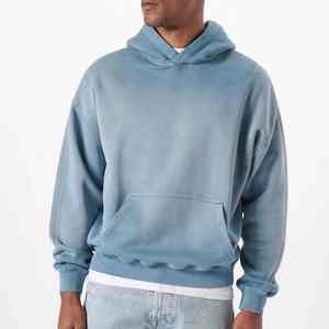 Nueva llegada ácido lavado sudaderas con capucha algodón cráneo estampado ácido Vintage peso pesado algodón ácido lavado suéter bordado Sudadera con capucha para hombres - Product Image 4