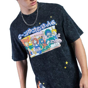 Ropa al aire libre Algodón Hecho Color sólido Lavado ácido Camisetas Directo de fábrica Fibra de bambú Nuevo Outlet Lavado ácido Camisetas - Product Image 4