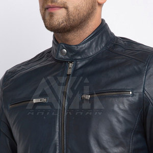 Chaqueta de Cuero para Hombre de Diseño Personalizado con Cuello Alto y Logotipo Frontal, Color Sólido, Ecológica y Transpirable, Ropa Urbana - Product Image 6