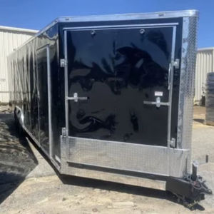 รถพ่วงเคลื่อนที่แบบปิดขนาด 10 ฟุต สีดำ ยี่ห้อ Anvills ลดราคา สำหรับขายอาหารจานด่วน โครงสร้างสแตนเลส 4 ล้อ ปรับแต่งได้ - Product Image 1