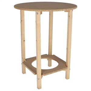 Mesa Consola WELL HOME Gazte con Pedestal, Acabado Sin Barnizar, 80x80x75 cm - Product Image 1