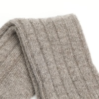 Chaussettes en laine de mouton mongole pure naturelle 100% pour adultes Chaussettes pour hommes en gris naturel avec motif tissé vertical et coupe ample