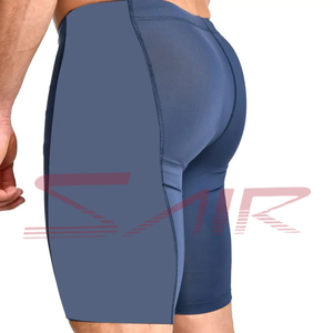 Meilleures ventes de shorts de compression pour hommes avec logo personnalisé tissu en toile motif solide vêtements d'entraînement anti-rides-Vente en gros - Product Image 5