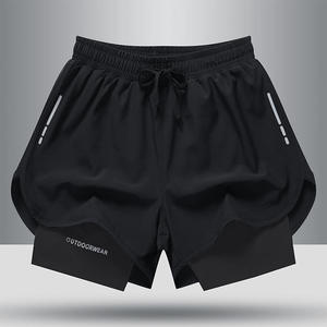 Custom Gym Shorts 2 en 1 Poliéster Secado rápido Pantalones cortos de compresión al aire libre Running Fitted Mens Gym Shorts Hombre - Product Image 4