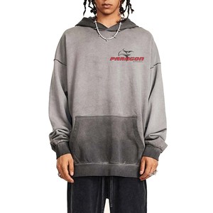 Sweat à capuche doux délavé à l'acide pour homme Pull surdimensionné Top vintage - Product Image 1