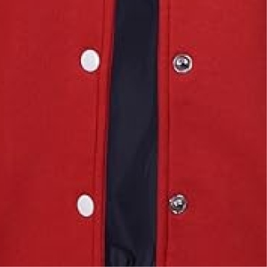 <b>Men</b> Classic Red and <b>White</b> Varsity <b>Jacket</b> – Authentic Athletic Letterman Bomber with Contrast <b>White</b> Sleeves - Product Image 5