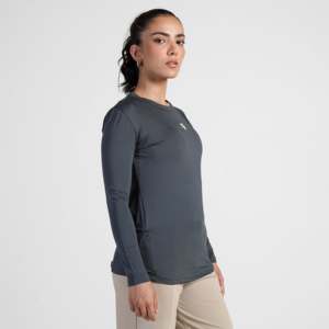 Active Fuse Full Sleeves Yoga Top Dark <b>Grey</b> Tee with Fuse Technology - Product Image 3