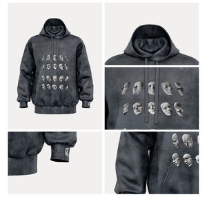 Sweat-shirts à capuche pour hommes en coton 100% poids lourd, fermeture éclair, surdimensionnés, unisexes, impression personnalisée, luxe, automne, sweats-shirts à capuche personnalisés - Product Image 6