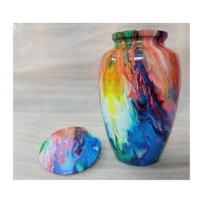 Urne funéraire pour adulte en aluminium violet avec motif d'ailes d'ange, urne commémorative de crémation, urne décorative. - Product Image 2