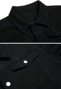 <b>Men's</b> Classic Casual Denim <b>Jacket</b> 100% Cotton Slim Fit Stand Collar <b>Trucker</b> Coat with Distressed Ripped Design Winter Suitable - Product Image 3