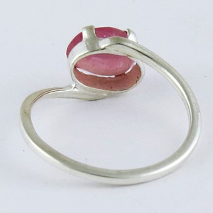 Anillos de Plata de Ley 925 con Rubí Rosa Glamuroso, Exportador de Joyería de Plata, Joyería de Plata en Línea - Product Image 3
