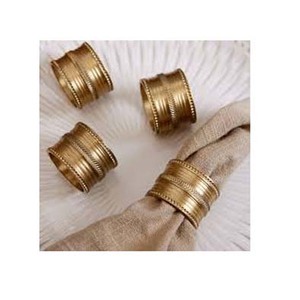 Luxe Or Fil Rond Conception Perles Conception Affaires Bébé Ronds De Serviette À La Main Ronds De Serviette Or pour Mariage et Fête - Product Image 4