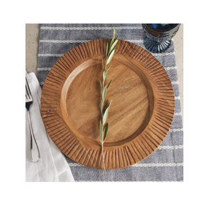 Placas de cargador de madera redondas Placa de cargador de madera redonda Aperitivo Plato de cocina para platos Venta caliente - Product Image 1