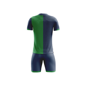 Uniformes d'entraînement de football vert bleu personnalisés pour hommes, fabriqués en gros au Pakistan, uniformes de sport d'équipe à impression par sublimation - Product Image 2