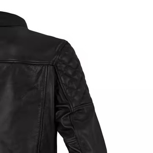2025 qualité supérieure Style bouffant personnaliser veste en cuir col montant hommes veste en cuir Bomber Style veste en cuir - Product Image 4
