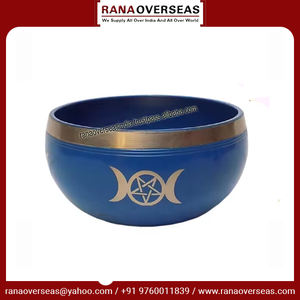 Bol sonore en laiton à triple lune et pentacle de haute vente pour le yoga et la méditation de guérison d'énergie de relaxation au prix le plus bas - Product Image 6