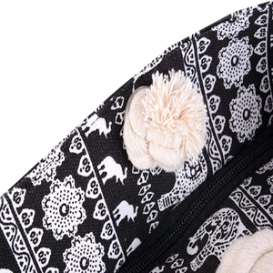 Sac à provisions tendance en toile imprimée de qualité supérieure avec poignée en corde torsadée produit de haute qualité à prix abordable - Product Image 3