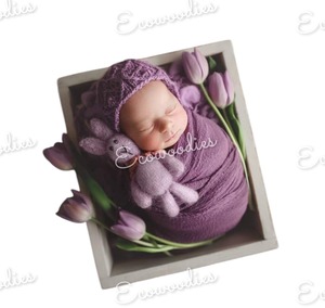 เตียงไม้สำหรับเด็กแรกเกิดทำจากไม้อุปกรณ์ประกอบฉากถ่ายรูปเด็กทารกเฟอร์นิเจอร์ห้องนอนทำจากไม้100% - Product Image 3