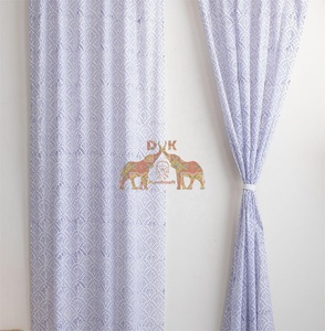 Nueva Colección de Cortinas de Algodón Estampadas con Flores, Hechas a Mano, para Sala de Estar, Cocina y Habitaciones - Product Image 2