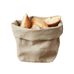 Tas penyimpanan roti buatan rumah tas roti Linen tas katun organik untuk makanan