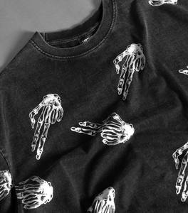 Haute qualité Vintage 100% coton T-Shirt surdimensionné Hip Hop motif sérigraphie goutte épaule Anti-rides surdimensionné hanche - Product Image 3