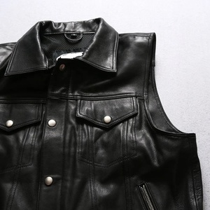 Men's and Women's Customized Logo Soft Puffer Vest Duck Down Coat Winter Ladies Warm Waterproof Sleeveless Black Leather Jacket - Product Image 4