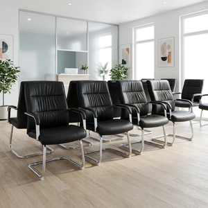 Los Angeles Chaise d'attente en cuir écologique noir pour diverses applications Réception Centre commercial Bureau Hôpital Salon Aéroport - Product Image 3