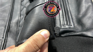 Vestes bomber à fermeture éclair de style streetwear, fabrication sur mesure, vente en gros, cuir de vache véritable, cuir pleine fleur naturel, approvisionnement en usine - Product Image 6