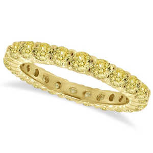 Alliance éternelle en or 14 carats avec diamant jaune fantaisie de 1,07 carat pour célébrer les événements importants - Product Image 3
