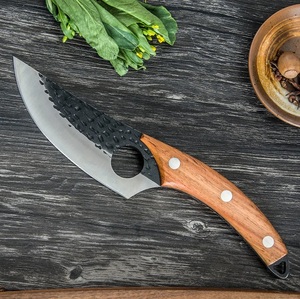 Couteau à désosser martelé magnifiquement conçu avec gaine en cuir Couperet de cuisine personnalisable pour une utilisation en extérieur Support OEM - Product Image 3