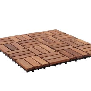Tuiles de terrasse contemporaines à 12 lamelles à emboîtement Facile à installer Conception en acacia imperméable PVC antidérapant Balcon intérieur Patio Extérieur - Product Image 2