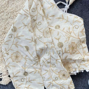 Blusa de algodón Khadi pura confeccionada tradicional india Elegante y cómoda Listo para usar Blusas de diseñador Estilo - Product Image 1