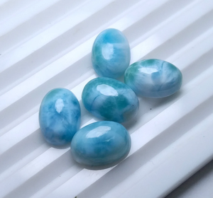Top vente pour Noël en gros pierre précieuse naturelle Larimar 3-21 MM forme ovale pierres précieuses en vrac pour la fabrication de bijoux en gros - Product Image 2