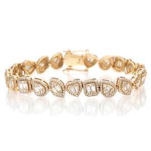 Bracelet en argent sterling 925 avec moissanite VVS, bracelet multi-formes de diamants - Product Image 1