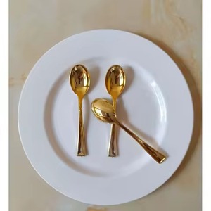 Juego de cucharas de café con grabado Floral Vintage, cuchara de café chapada en plata y oro antiguo, vajilla decorativa - Product Image 6