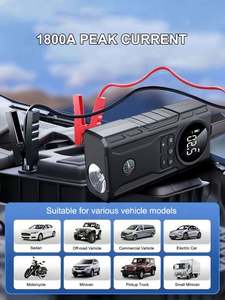 Gonfleur multifonctionnel 4-en-1 600A à courant de crête Gonfleur de batterie Booster noir USB Power Bank 30000mAh pour camions - Product Image 5