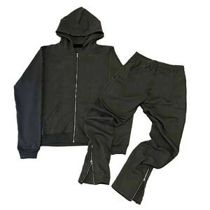 Ensembles unisexes de survêtements à logo personnalisé OEM ensembles de pantalons de survêtement et sweat à capuche zippé à impression bouffante 3d pour hommes - Product Image 6