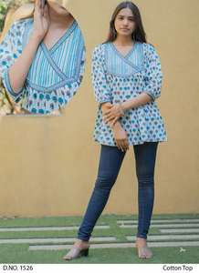 Ropa étnica india con estampado Digital Slub Kurtis para mujer, ropa de oficina informal de rayón pesado, estilo de camisa para la cultura india pakistaní - Product Image 5