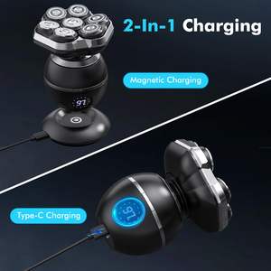 Rasoirs électriques à tête magnétique pour hommes chauves, étanches IPX7, avec écran LED, rechargeables, rotatifs, fonctionnement allemand - Product Image 3