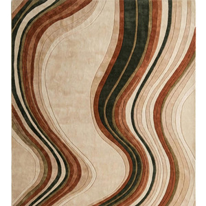 Alfombra de Lana Contemporánea Hecha a Mano con Diseño Abstracto para Sala de Estar o Dormitorio, con Base de Látex, Regalo de Año Nuevo, Venta al Por Mayor - Product Image 2