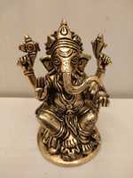 Idoles de Ganesha en aluminium gravées sur mesure, faites à la main, avec impression découpée pour la décoration intérieure et les objets de collection d'art