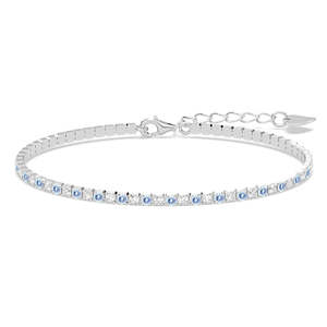Pulsera de tenis fina azul cielo de 2 mm - Product Image 1